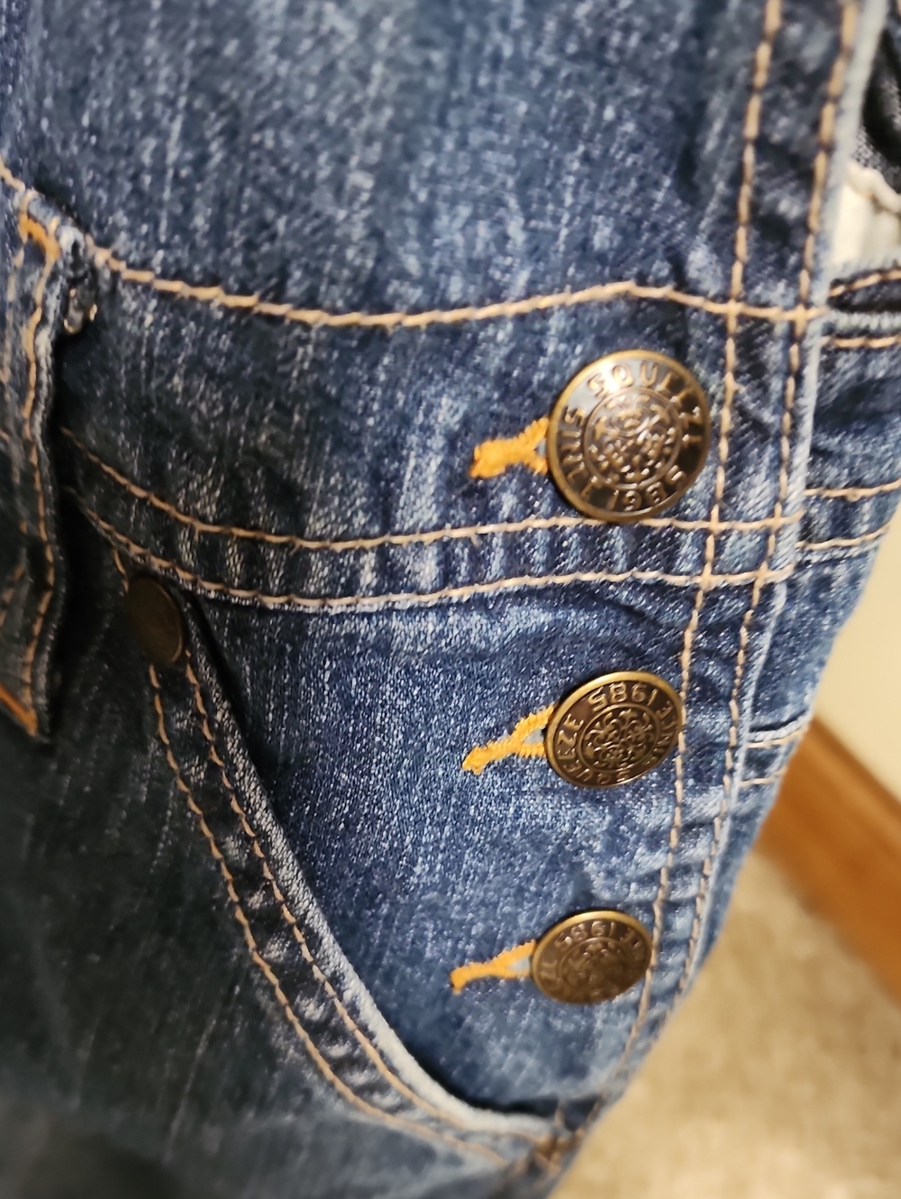 VTG Squeeze Jeans Y2K Rhinestone Bling Denim Overalls Girls Medium(10) Excellent - Picture 9 of 12